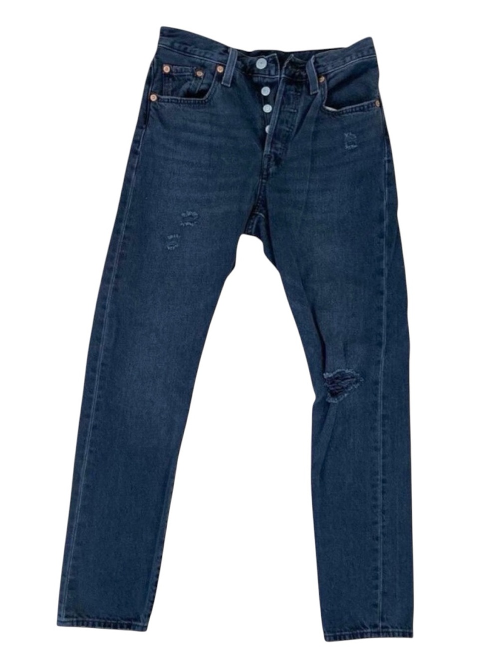 Levi’s Premium 501 Black Distressed Button Fly Jeans W25 100% Cotton